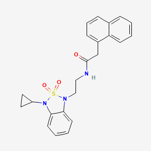 N-[2-(3-cyclopropyl-2,2-dioxo-1,3-dihydro-2lambda6,1,3-benzothiadiazol-1-yl)ethyl]-2-(naphthalen-1-yl)acetamide
