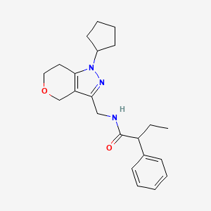 molecular formula C22H29N3O2 B2390554 N-((1-cyclopentyl-1,4,6,7-tetrahydropyrano[4,3-c]pyrazol-3-yl)methyl)-2-phenylbutanamide CAS No. 1798490-63-7