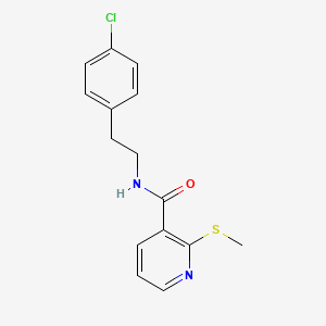 molecular formula C15H15ClN2OS B2390572 N-[2-(4-chlorophenyl)ethyl]-2-methylsulfanylpyridine-3-carboxamide CAS No. 871493-26-4