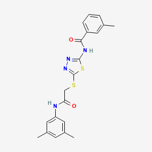 molecular formula C20H20N4O2S2 B2390599 N-[5-[2-(3,5-dimethylanilino)-2-oxoethyl]sulfanyl-1,3,4-thiadiazol-2-yl]-3-methylbenzamide CAS No. 392296-26-3