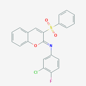 (Z)-3-chloro-4-fluoro-N-(3-(phenylsulfonyl)-2H-chromen-2-ylidene)aniline