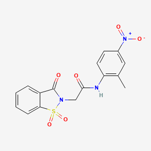 molecular formula C16H13N3O6S B2390616 N-(2-methyl-4-nitrophenyl)-2-(1,1,3-trioxo-2,3-dihydro-1lambda6,2-benzothiazol-2-yl)acetamide CAS No. 899756-92-4
