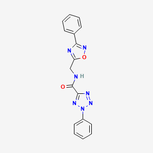 2-phenyl-N-((3-phenyl-1,2,4-oxadiazol-5-yl)methyl)-2H-tetrazole-5-carboxamide