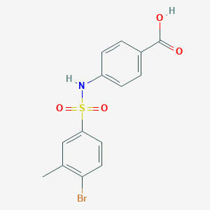 molecular formula C14H12BrNO4S B239062 4-{[(4-Bromo-3-methylphenyl)sulfonyl]amino}benzoic acid 