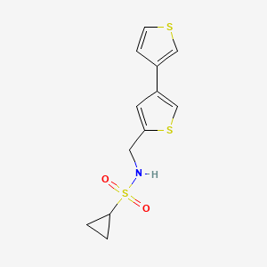 N-[(4-Thiophen-3-ylthiophen-2-yl)methyl]cyclopropanesulfonamide