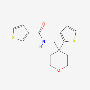 N-((4-(thiophen-2-yl)tetrahydro-2H-pyran-4-yl)methyl)thiophene-3-carboxamide