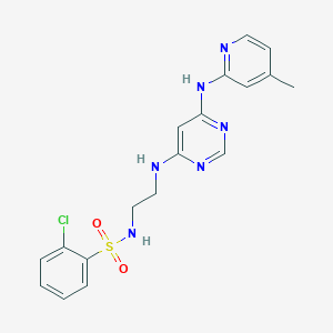 2-chloro-N-(2-((6-((4-methylpyridin-2-yl)amino)pyrimidin-4-yl)amino)ethyl)benzenesulfonamide
