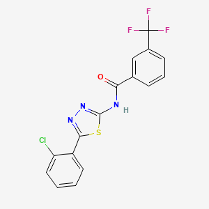 molecular formula C16H9ClF3N3OS B2390629 N-[5-(2-chlorophenyl)-1,3,4-thiadiazol-2-yl]-3-(trifluoromethyl)benzamide CAS No. 392245-02-2