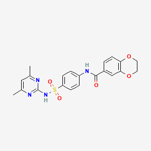 N-(4-{[(4,6-dimethyl-2-pyrimidinyl)amino]sulfonyl}phenyl)-2,3-dihydro-1,4-benzodioxine-6-carboxamide