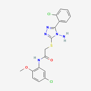 2-{[4-amino-5-(2-chlorophenyl)-4H-1,2,4-triazol-3-yl]sulfanyl}-N-(5-chloro-2-methoxyphenyl)acetamide
