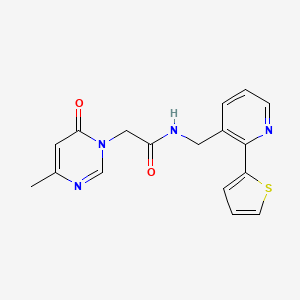 2-(4-methyl-6-oxopyrimidin-1(6H)-yl)-N-((2-(thiophen-2-yl)pyridin-3-yl)methyl)acetamide