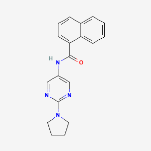 molecular formula C19H18N4O B2390644 N-(2-(pyrrolidin-1-yl)pyrimidin-5-yl)-1-naphthamide CAS No. 1421472-21-0