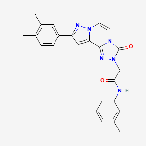 N-(3,5-dimethylphenyl)-2-[11-(3,4-dimethylphenyl)-5-oxo-3,4,6,9,10-pentazatricyclo[7.3.0.02,6]dodeca-1(12),2,7,10-tetraen-4-yl]acetamide