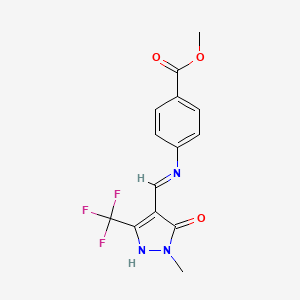 methyl 4-({[1-methyl-5-oxo-3-(trifluoromethyl)-1,5-dihydro-4H-pyrazol-4-yliden]methyl}amino)benzenecarboxylate