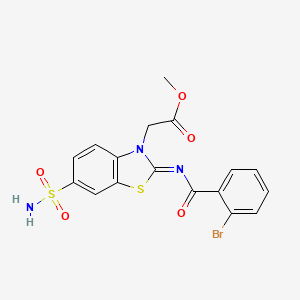 (Z)-methyl 2-(2-((2-bromobenzoyl)imino)-6-sulfamoylbenzo[d]thiazol-3(2H)-yl)acetate