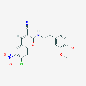 (Z)-3-(4-Chloro-3-nitrophenyl)-2-cyano-N-[2-(3,4-dimethoxyphenyl)ethyl]prop-2-enamide