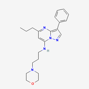 molecular formula C22H29N5O B2390672 N-[3-(morpholin-4-yl)propyl]-3-phenyl-5-propylpyrazolo[1,5-a]pyrimidin-7-amine CAS No. 902032-04-6