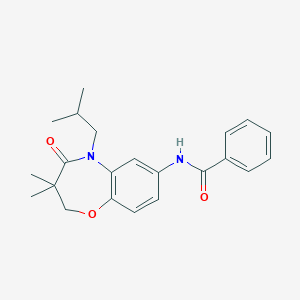 molecular formula C22H26N2O3 B2390694 N-(5-isobutyl-3,3-dimethyl-4-oxo-2,3,4,5-tetrahydrobenzo[b][1,4]oxazepin-7-yl)benzamide CAS No. 921793-24-0