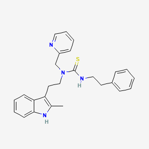 B2390699 1-(2-(2-methyl-1H-indol-3-yl)ethyl)-3-phenethyl-1-(pyridin-2-ylmethyl)thiourea CAS No. 851971-36-3