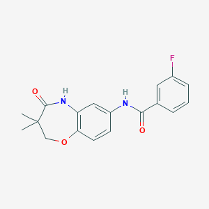 N-(3,3-dimethyl-4-oxo-2,3,4,5-tetrahydrobenzo[b][1,4]oxazepin-7-yl)-3-fluorobenzamide