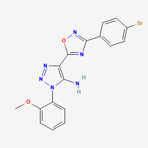 molecular formula C17H13BrN6O2 B2390708 4-(3-(4-bromophenyl)-1,2,4-oxadiazol-5-yl)-1-(2-methoxyphenyl)-1H-1,2,3-triazol-5-amine CAS No. 931329-41-8