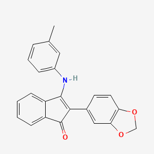 molecular formula C23H17NO3 B2390754 2-(2H-1,3-benzodioxol-5-yl)-3-[(3-methylphenyl)amino]inden-1-one CAS No. 1024146-91-5