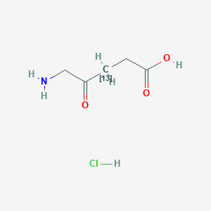 molecular formula C5H10ClNO3 B023908 5-Aminolevulinic acid-3-13C hydrochloride CAS No. 129720-95-2