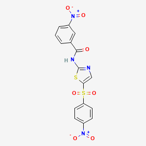 B2390865 3-nitro-N-(5-((4-nitrophenyl)sulfonyl)thiazol-2-yl)benzamide CAS No. 348132-64-9