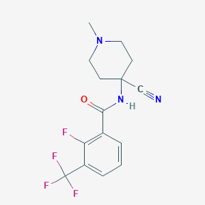molecular formula C15H15F4N3O B2390879 N-(4-Cyano-1-methylpiperidin-4-YL)-2-fluoro-3-(trifluoromethyl)benzamide CAS No. 1465362-61-1
