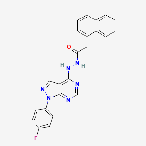 molecular formula C23H17FN6O B2390898 N'-[1-(4-fluorophenyl)-1H-pyrazolo[3,4-d]pyrimidin-4-yl]-2-(naphthalen-1-yl)acetohydrazide CAS No. 881083-42-7
