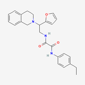 molecular formula C25H27N3O3 B2390991 N1-(2-(3,4-dihydroisoquinolin-2(1H)-yl)-2-(furan-2-yl)ethyl)-N2-(4-ethylphenyl)oxalamide CAS No. 898433-29-9