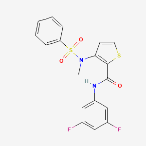 molecular formula C18H14F2N2O3S2 B2391010 N-(3,5-difluorophenyl)-3-(N-methylphenylsulfonamido)thiophene-2-carboxamide CAS No. 1226453-33-3