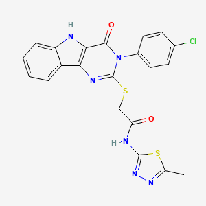 2-((3-(4-chlorophenyl)-4-oxo-4,5-dihydro-3H-pyrimido[5,4-b]indol-2-yl)thio)-N-(5-methyl-1,3,4-thiadiazol-2-yl)acetamide