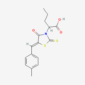 2-[(5Z)-5-[(4-methylphenyl)methylidene]-4-oxo-2-sulfanylidene-1,3-thiazolidin-3-yl]pentanoic acid