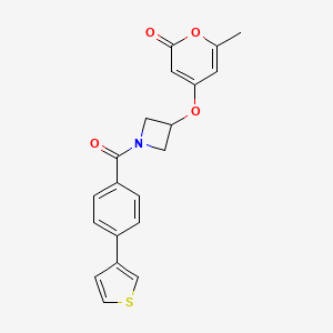 6-methyl-4-((1-(4-(thiophen-3-yl)benzoyl)azetidin-3-yl)oxy)-2H-pyran-2-one