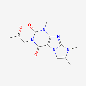 molecular formula C13H15N5O3 B2391096 1,7,8-trimethyl-3-(2-oxopropyl)-1H-imidazo[2,1-f]purine-2,4(3H,8H)-dione CAS No. 876671-40-8