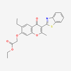 B2391108 Ethyl 2-(3-benzothiazol-2-yl-6-ethyl-2-methyl-4-oxochromen-7-yloxy)acetate CAS No. 301682-49-5