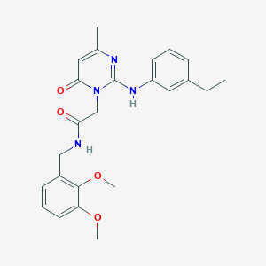 molecular formula C24H28N4O4 B2391119 N-(2,3-dimethoxybenzyl)-2-(2-((3-ethylphenyl)amino)-4-methyl-6-oxopyrimidin-1(6H)-yl)acetamide CAS No. 1421526-30-8