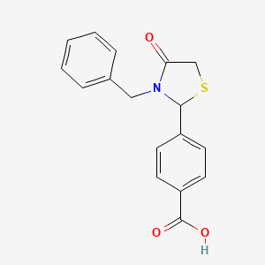 4-(3-Benzyl-4-oxo-1,3-thiazolidin-2-yl)benzoic acid