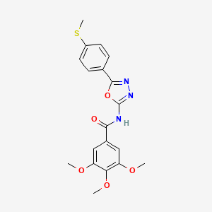3,4,5-trimethoxy-N-[5-(4-methylsulfanylphenyl)-1,3,4-oxadiazol-2-yl]benzamide