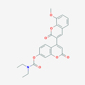 8-methoxy-2,2'-dioxo-2H,2'H-[3,4'-bichromen]-7'-yl diethylcarbamate