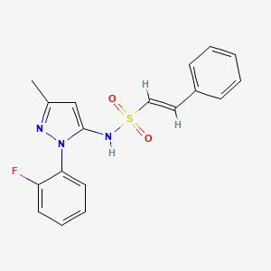 (E)-N-[2-(2-Fluorophenyl)-5-methylpyrazol-3-YL]-2-phenylethenesulfonamide