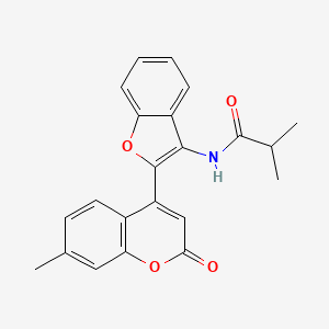 2-methyl-N-[2-(7-methyl-2-oxochromen-4-yl)-1-benzofuran-3-yl]propanamide