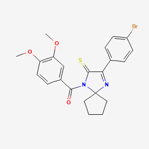 3-(4-Bromophenyl)-1-(3,4-dimethoxybenzoyl)-1,4-diazaspiro[4.4]non-3-ene-2-thione