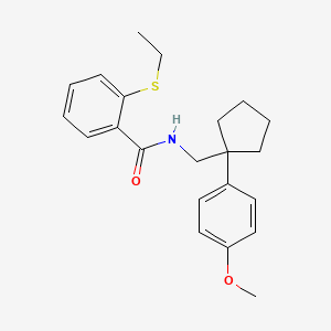 2-(ethylthio)-N-((1-(4-methoxyphenyl)cyclopentyl)methyl)benzamide