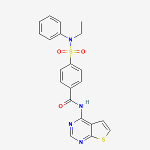 molecular formula C21H18N4O3S2 B2391218 4-(N-ethyl-N-phenylsulfamoyl)-N-(thieno[2,3-d]pyrimidin-4-yl)benzamide CAS No. 1323419-81-3