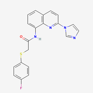 N-(2-(1H-imidazol-1-yl)quinolin-8-yl)-2-((4-fluorophenyl)thio)acetamide