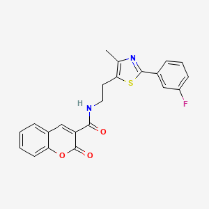 molecular formula C22H17FN2O3S B2391298 N-(2-(2-(3-fluorophenyl)-4-methylthiazol-5-yl)ethyl)-2-oxo-2H-chromene-3-carboxamide CAS No. 933249-13-9