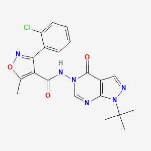 molecular formula C20H19ClN6O3 B2391317 N-(1-(tert-butyl)-4-oxo-1H-pyrazolo[3,4-d]pyrimidin-5(4H)-yl)-3-(2-chlorophenyl)-5-methylisoxazole-4-carboxamide CAS No. 899752-11-5