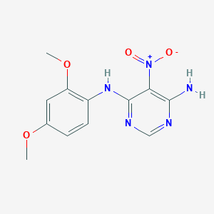 molecular formula C12H13N5O4 B2391332 N-(2,4-dimethoxyphenyl)-5-nitropyrimidine-4,6-diamine CAS No. 450345-43-4